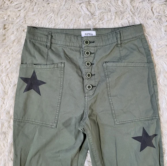 Pistola Tammy Star Print High Rise Trousers Size 29 - Picture 4 of 15